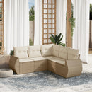 sofasæt til haven 5 dele med hynder polyrattan beige