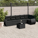 sofasæt til haven 7 dele med hynder polyrattan sort