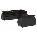 sofasæt til haven 7 dele med hynder polyrattan sort