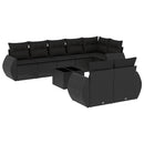 sofasæt til haven 9 dele med hynder polyrattan sort