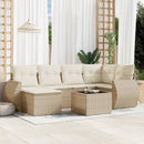 sofasæt til haven 7 dele med hynder polyrattan beige