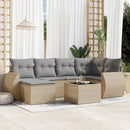 sofasæt til haven 7 dele med hynder polyrattan beige
