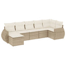sofasæt til haven 7 dele med hynder polyrattan beige