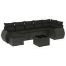 sofasæt til haven 8 dele med hynder polyrattan sort