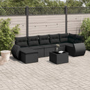 sofasæt til haven 8 dele med hynder polyrattan sort