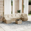 sofasæt til haven 8 dele med hynder polyrattan beige