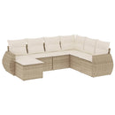 sofasæt til haven 7 dele med hynder polyrattan beige