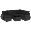 sofasæt til haven 8 dele med hynder polyrattan sort