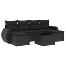 sofasæt til haven 7 dele med hynder polyrattan sort