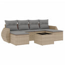 sofasæt til haven 7 dele med hynder polyrattan beige