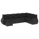 sofasæt til haven 8 dele med hynder polyrattan sort