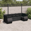 sofasæt til haven 7 dele med hynder polyrattan sort