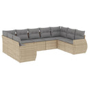 sofasæt til haven 9 dele med hynder polyrattan beige