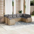 sofasæt til haven 9 dele med hynder polyrattan beige