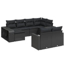 sofasæt til haven 10 dele med hynder polyrattan sort