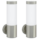 Udendørs væglampe 2 pcs Sølv 12 x 8,5 x 27 cm