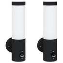 Udendørs væglampe 2 pcs Sort 12 x 8,5 x 29 cm