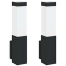 Udendørs væglampe 2 pcs Sort 10.5 x 6 x 33 cm