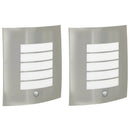 Udendørs væglampe 2 pcs Sølv 23,5 x 9 x 26 cm