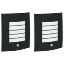 Udendørs væglampe 2 pcs Sort 23,5 x 9 x 26 cm