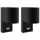 Udendørs væglampe 2 pcs Sort 12 x 7 x 15 cm Rustfrit stål