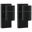 Udendørs væglampe 2 pcs Sort 6,5 x 10,5 x 16 cm