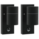 Udendørs væglampe 2 pcs Sort 6,5 x 10,5 x 16 cm