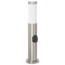 pullertlampe med stikkontakt 50 cm rustfrit stål IP44