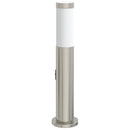 pullertlampe med stikkontakt 50 cm rustfrit stål IP44