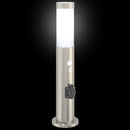 pullertlamper med sensor og stikkontakt 3 stk. 50 cm rustfrit stål IP44