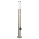 pullertlamper med sensor og stikkontakt 3 stk. 80 cm rustfrit stål IP44