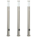 pullertlamper med sensor og stikkontakt 3 stk. 110 cm rustfrit stål IP44