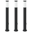 pullertlamper med stikkontakt 3 stk. 80 cm rustfrit stål IP44