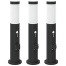 pullertlamper med sensor og stikkontakt 3 stk. 50 cm rustfrit stål IP44