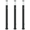 pullertlamper med sensor og stikkontakt 3 stk. 110 cm rustfrit stål IP44