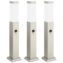 pullertlamper med sensor 3 stk. 50 cm rustfrit stål IP44