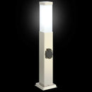 pullertlampe med stikkontakt 50 cm rustfrit stål IP44