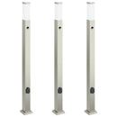 pullertlamper med sensor og stikkontakt 3 stk. 110 cm rustfrit stål IP44