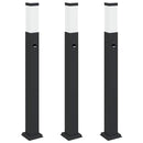 pullertlamper med sensor 3 stk. 80 cm sort IP44