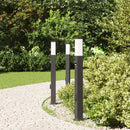 pullertlamper med sensor og stikkontakt 3 stk. 80 cm sort IP44