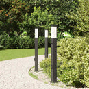 pullertlamper med sensor og stikkontakt 3 stk. 80 cm sort IP44