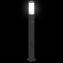 pullertlamper med sensor og stikkontakt 3 stk. 80 cm sort IP44