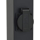 pullertlamper med sensor og stikkontakt 3 stk. 80 cm sort IP44