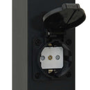 pullertlamper med sensor og stikkontakt 3 stk. 80 cm sort IP44