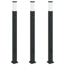 pullertlamper med sensor og stikkontakt 3 stk. 110 cm sort IP44