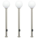pullertlamper med sensor og stikkontakt 3 stk. 120 cm rustfrit stål IP44