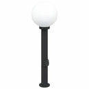 pullertlamper med stikkontakt 3 stk. 80 cm sort IP44