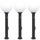 pullertlamper med sensor og stikkontakt 3 stk. 80 cm sort IP44
