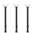 pullertlamper med sensor og stikkontakt 3 stk. 120 cm sort IP44