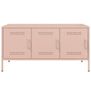 tv-bord 100,5x39x50,5 cm stål lyserød